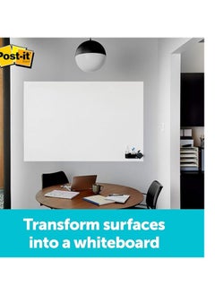 Post It Post-it Dry Erase Whiteboard Surface 3 x 4 in (91.4 cm x 1.21 m), 1 roll/pack | White Color | Sticker Whiteboard Film Surface for Walls, Doors, Tables and More | Removable | Easy Installation  - Image 3