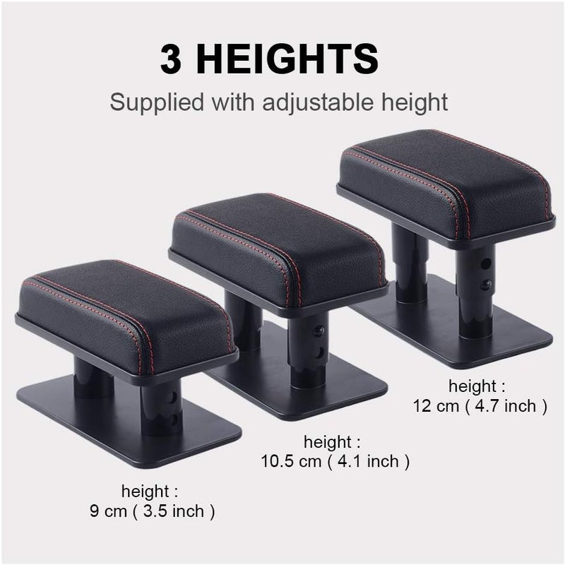 ATMOMO Adjustable Height Car Armrest Left Elbow Support Pad Anti-Fatigue Car Door Armrest Rest Pad (Black with Red Line) - Image 4