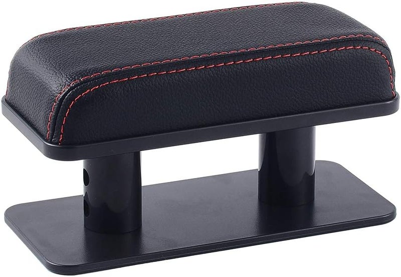 ATMOMO Adjustable Height Car Armrest Left Elbow Support Pad Anti-Fatigue Car Door Armrest Rest Pad (Black with Red Line) - Image 1