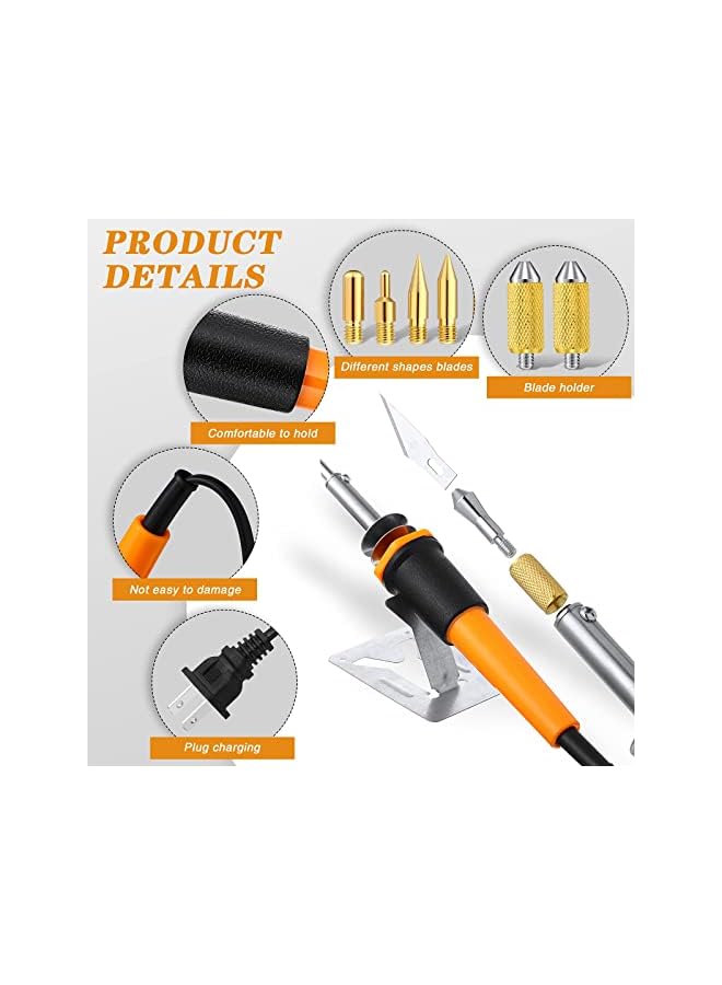 vesus Pcs Electric Hot Knife Cutter Tools Multipurpose Stencil Cutter Wood Burning Tool for Cutting Carving Soft Thin Foam Cloth Cutter - Image 3