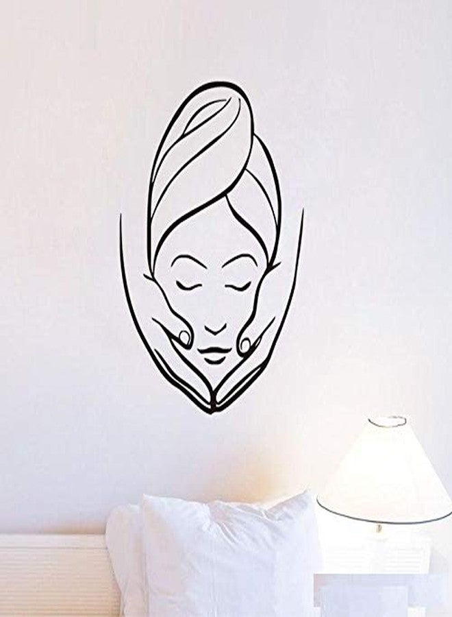 ARWY® Beauty Salon Wall Sticker – Girl Enjoying Facial Spa Vinyl Wall Decal | Removable Waterproof Wall Sticker for Salon, Spa, Parlour Decor (58 x 76 cm) - Image 1