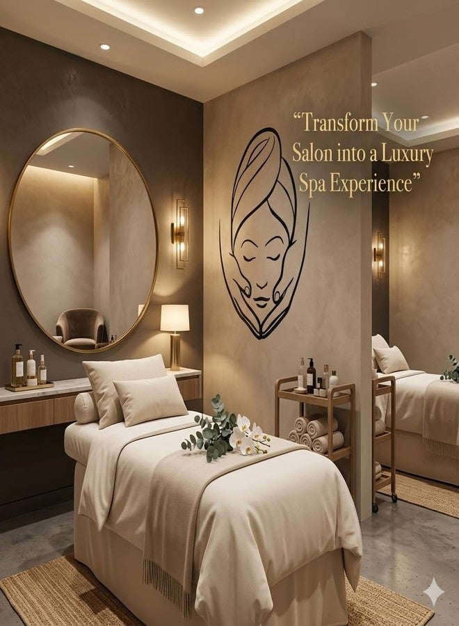 ARWY® Beauty Salon Wall Sticker – Girl Enjoying Facial Spa Vinyl Wall Decal | Removable Waterproof Wall Sticker for Salon, Spa, Parlour Decor (58 x 76 cm) - Image 4
