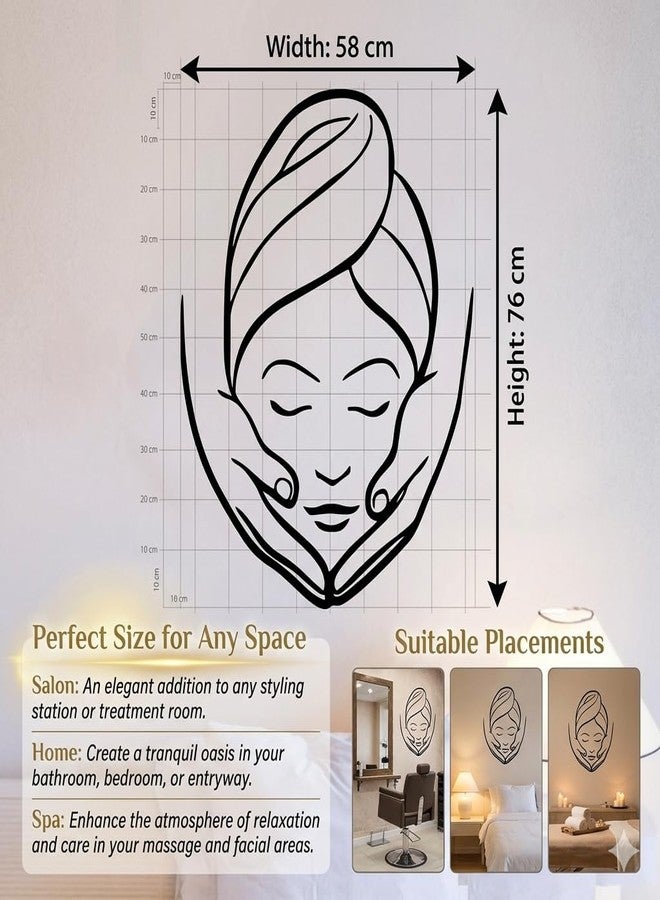 ARWY® Beauty Salon Wall Sticker – Girl Enjoying Facial Spa Vinyl Wall Decal | Removable Waterproof Wall Sticker for Salon, Spa, Parlour Decor (58 x 76 cm) - Image 3