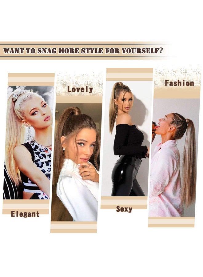 BARSDAR Short Straight Ponytail Extension - 16 Inch Drawstring Black Ponytail Hair Extensions for Women - Synthetic Fake Pony Tails Hairpieces Clip in Straight Ponytails Daily - Jet Black - Image 5