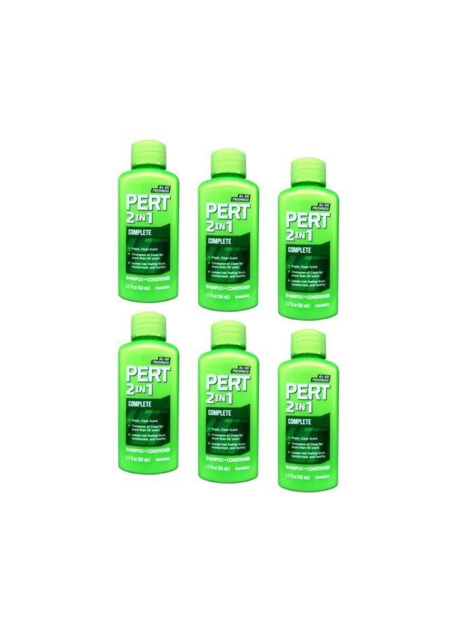PERT PLUS Plus 2-in-1 Shampoo & Conditioner, Classic Clean 1.70 oz (Pack of 6) - Image 1