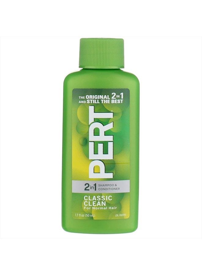PERT PLUS Plus 2-in-1 Shampoo & Conditioner, Classic Clean 1.70 oz (Pack of 6) - Image 2