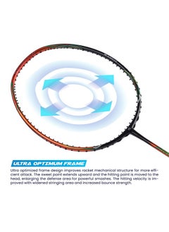Apacs Asgardia Lite (73 Grams Ultra Lightweight) Made In Vietnam | Japanese Graphite Unstrung Badminton Racket With Full Cover | G2-4 1/8 Inches (Orange)  - Image 3