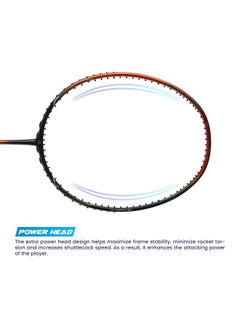Apacs Asgardia Lite (73 Grams Ultra Lightweight) Made In Vietnam | Japanese Graphite Unstrung Badminton Racket With Full Cover | G2-4 1/8 Inches (Orange)  - Image 4