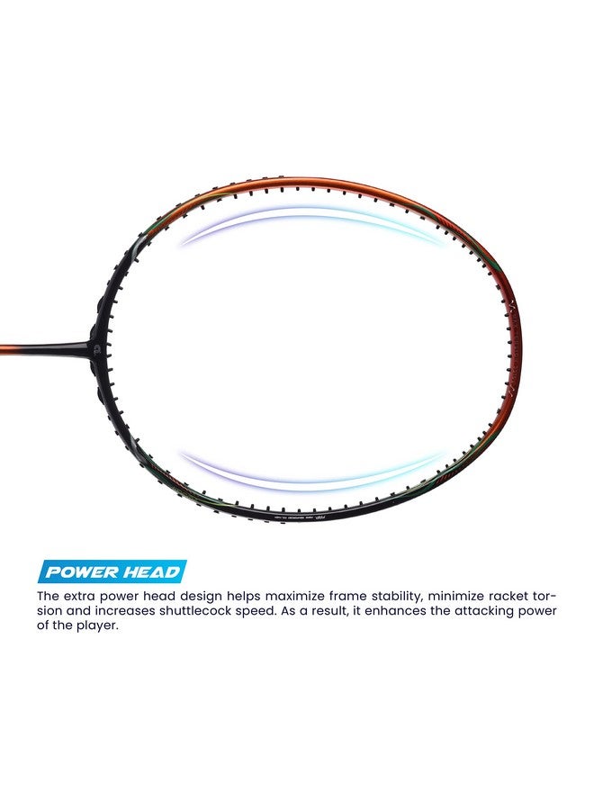 Apacs Asgardia Lite (73 Grams Ultra Lightweight) Made In Vietnam | Japanese Graphite Unstrung Badminton Racket With Full Cover | G2-4 1/8 Inches (Orange)  - Image 4