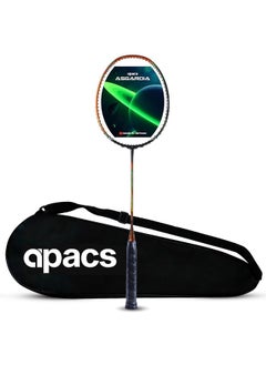 Apacs Asgardia Lite (73 Grams Ultra Lightweight) Made In Vietnam | Japanese Graphite Unstrung Badminton Racket With Full Cover | G2-4 1/8 Inches (Orange)  - Image 1