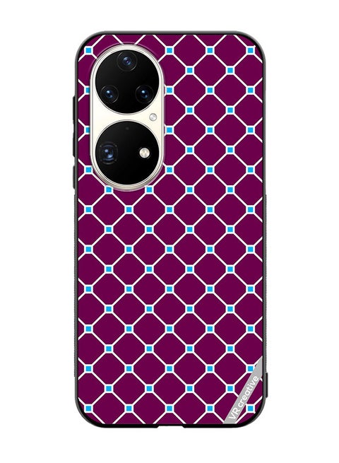 Protective Case Cover For Huawei P50 Pro Abstract Crossed Lines Seamless Patternn Design Multicolour