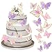 WOW DING 60Pcs Butterfly Cupcake Topper Pink Purple Gold Lively 3D Butterflies for Cake Decor Birthday Anniversary Kids Wedding Girl Women Party Wall Food DecorationsMixed Size - Image 3