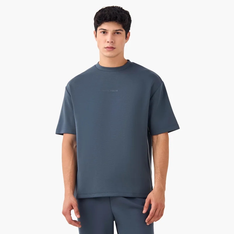 كابا Kappa Printed Crew Neck T-shirt with Side Piping