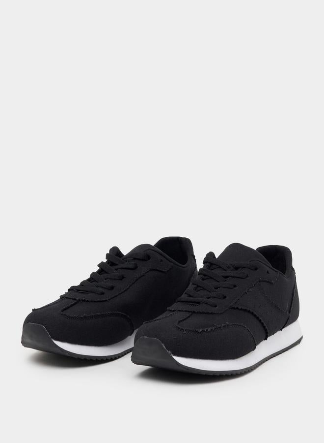 Styli Frayed Edge Detail Lace Up Sneakers  - Image 2