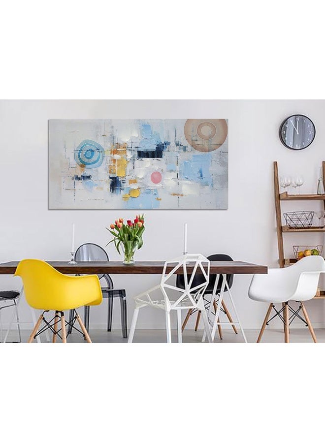 Arjun Modern Abstract Painting with Dynamic Colors and Unique Patterns, 40"x20" Canvas Wall Art, Contemporary Style Artwork for Home Office Wall Décor - Image 5