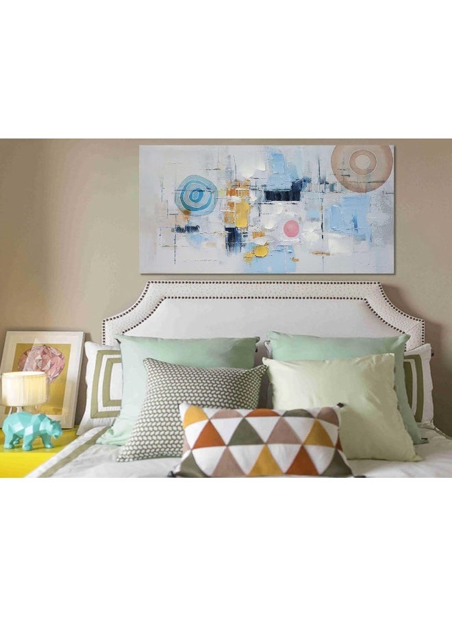 Arjun Modern Abstract Painting with Dynamic Colors and Unique Patterns, 40"x20" Canvas Wall Art, Contemporary Style Artwork for Home Office Wall Décor - Image 3