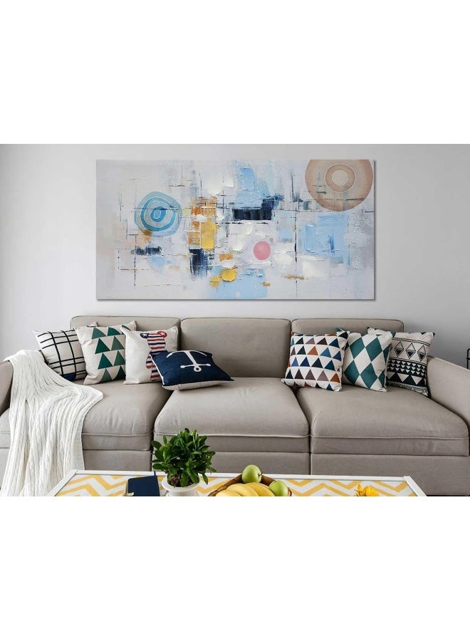 Arjun Modern Abstract Painting with Dynamic Colors and Unique Patterns, 40"x20" Canvas Wall Art, Contemporary Style Artwork for Home Office Wall Décor - Image 2