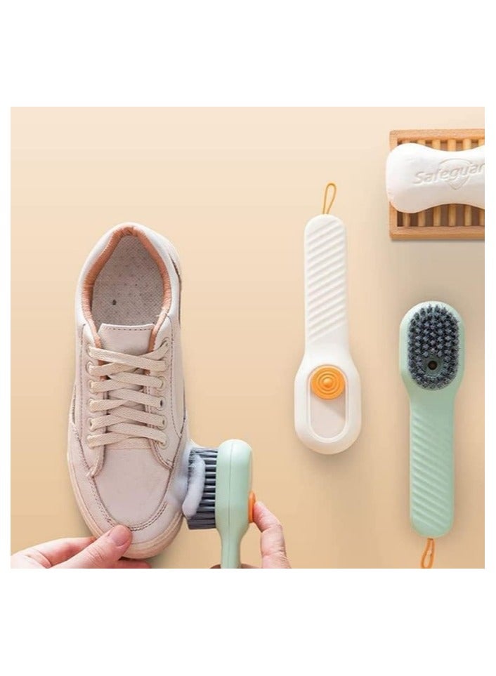 Shoe and Clothes Cleaning Brush with Automatic Soap Dispenser, Multi-Functional Brush with Built-in Reservoir, Soft Fur Brush with Long Handle, Perfect for Deep Cleaning in Bathroom and Kitchen, Household Washing Brush for Comprehensive Cleaning, Comes in Random Color. - Image 1