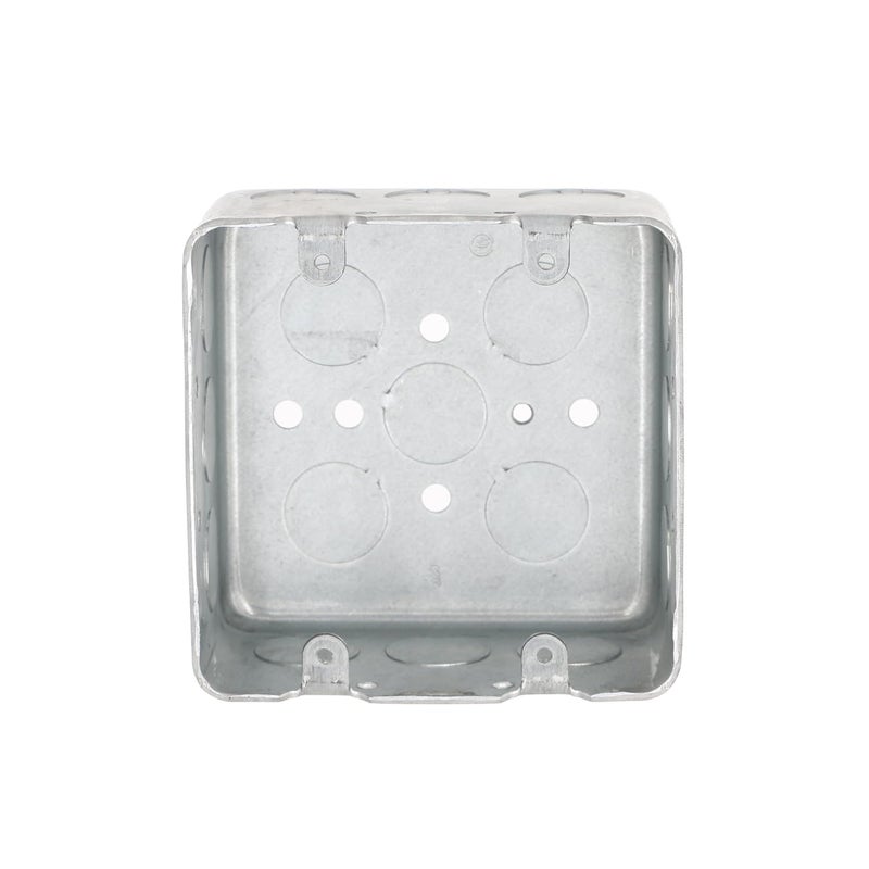 Raco Hubbell 680 4-Inch Square Switch Box with 2-Device Capacity and 1/2-Inch Knockouts, Silver/Gray - Image 2