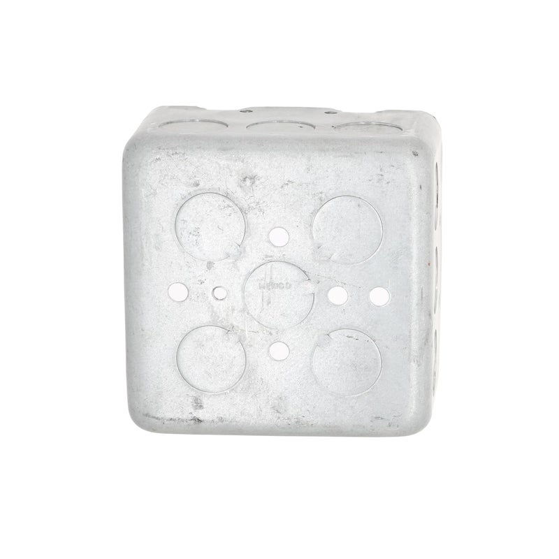 Raco Hubbell 680 4-Inch Square Switch Box with 2-Device Capacity and 1/2-Inch Knockouts, Silver/Gray - Image 4