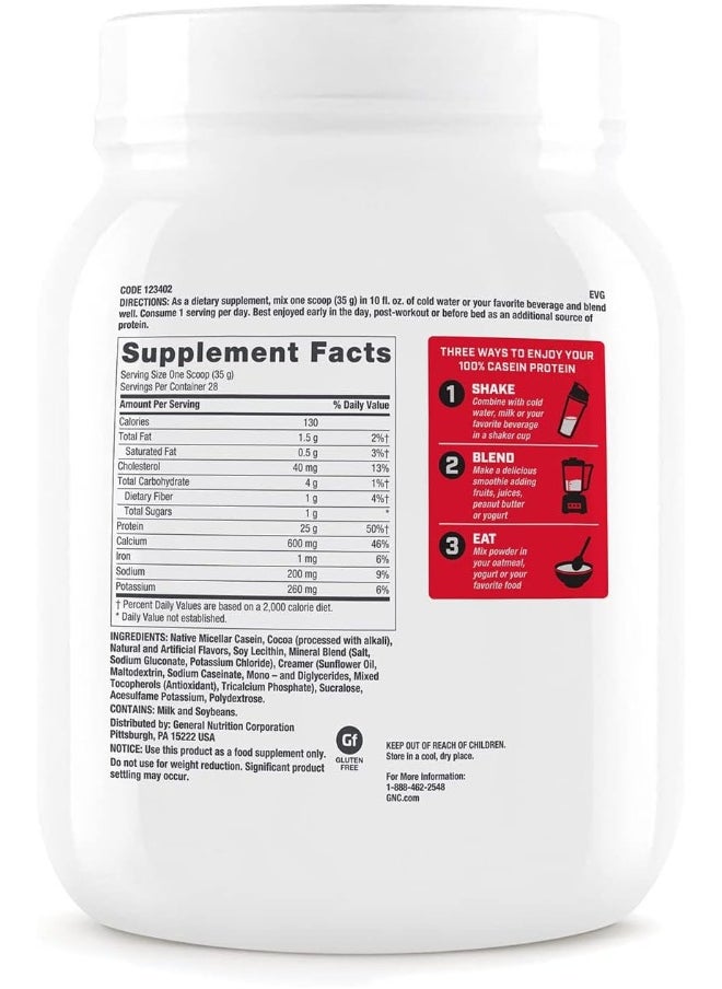 GNC - Pro Performance 100% Casein Protein Powder Choco Supreme - Image 1