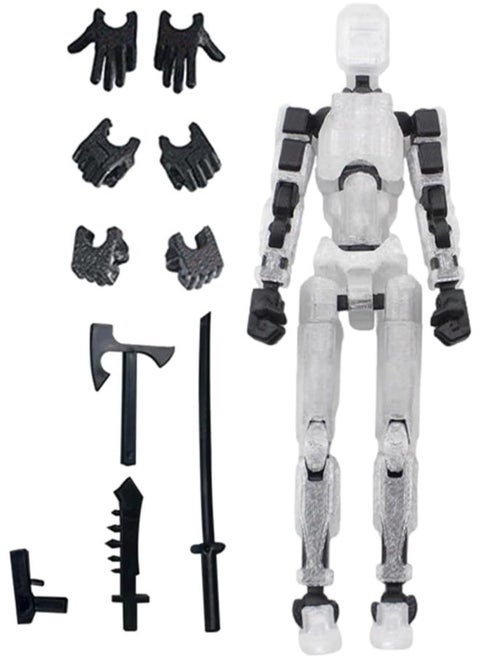 Multi-joint Movable Figure Hand Board Lucky 13 Doll Full Body Activity Robot Decompression To Play Artifact-Color:Three Generations Of Transparent Color Bag 58g