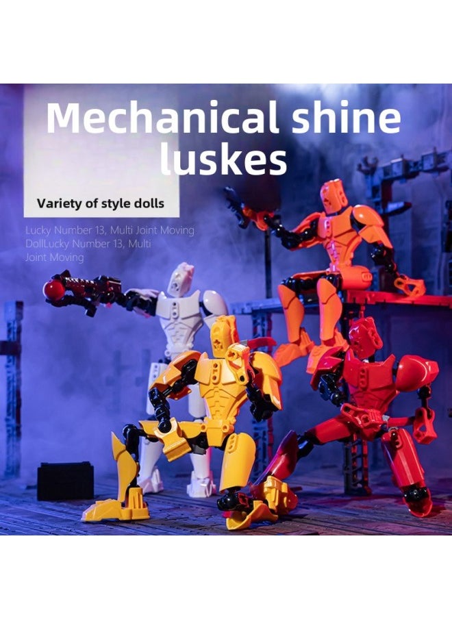 null - Multi-joint Movable Figure Hand Board Lucky 13 Doll Full Body Activity Robot Decompression To Play Artifact-Color:Three Generations Of Transparent Color Bag 58g - Image 1