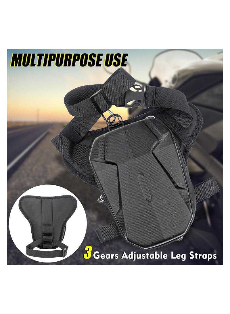 KASTWAVE Hard Shell Drop Leg Bag for Men, Motorcycle Thigh Bag Large Capacity Tactical Crossbody Backpack, Multi-Pocket Storage Hip Thigh Bag for Camping Hiking Cycling Riding, Black - Image 5