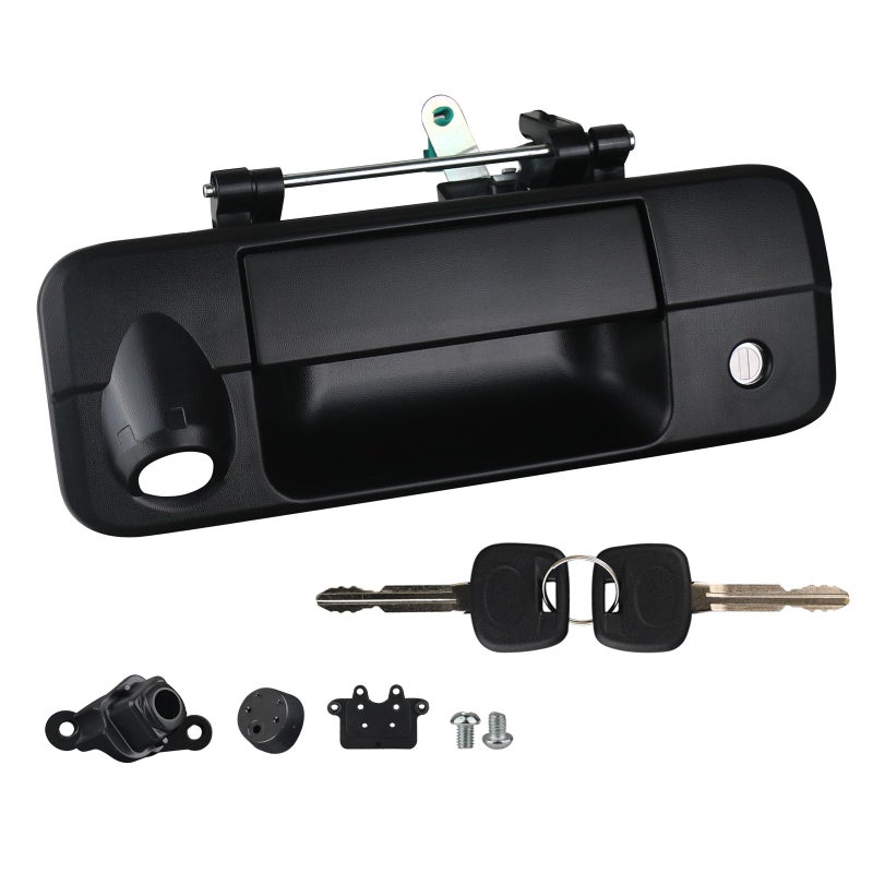omoZone Tailgate Handle with Rear Camera Hole Liftgate Latch Handle with Key Lock Cylinder Compatible with 20072013 Toyota Tundra Replaces 690900C051 690900C051 81214