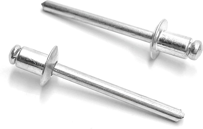 ISPINNER 100 قطعة 3/16" × 1/4" مسامير ألومنيوم عمياء، 4.8 × 6 مم مسامير بوب، عبوة من 100 (فضي) - Image 1