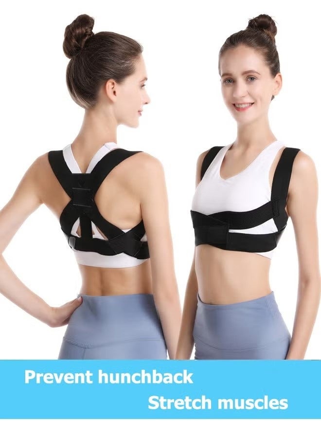 Posture Corrector Back Corrector for Neck, Back and Shoulders Correct Anti Hump Corrector Orthopedic Bra for Scoliosis Kyphosis Back Splint Black M - Image 2