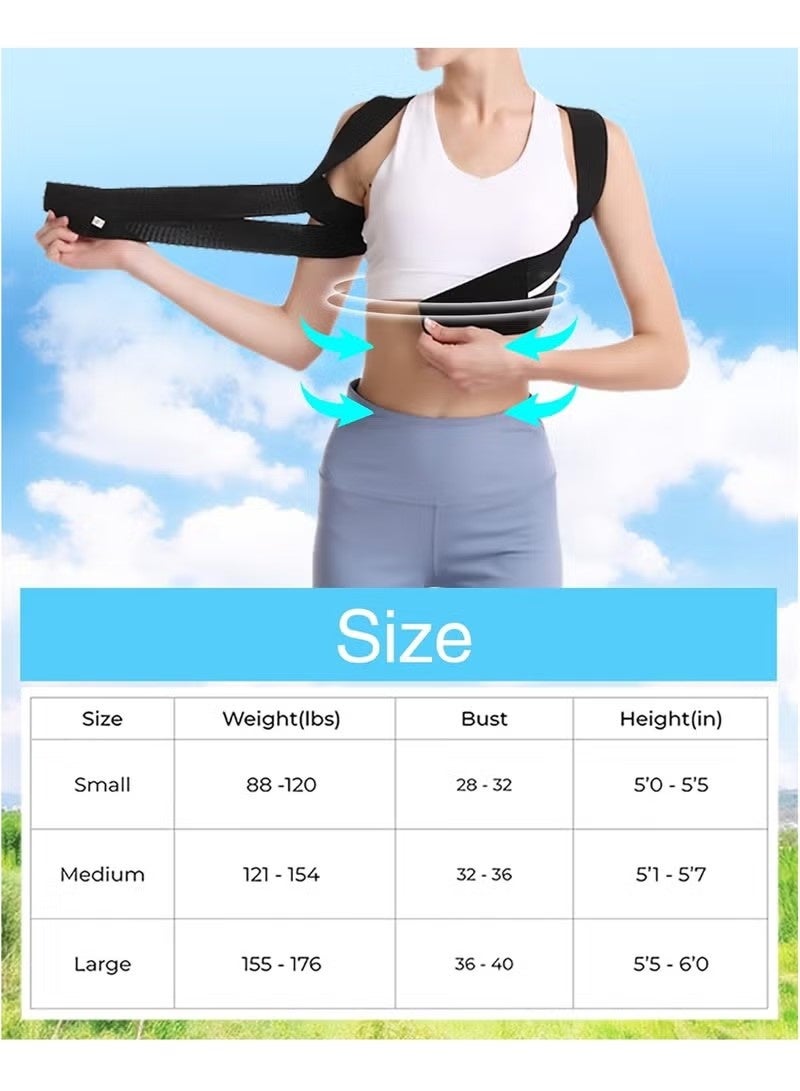 Posture Corrector Back Corrector for Neck, Back and Shoulders Correct Anti Hump Corrector Orthopedic Bra for Scoliosis Kyphosis Back Splint Black M - Image 4