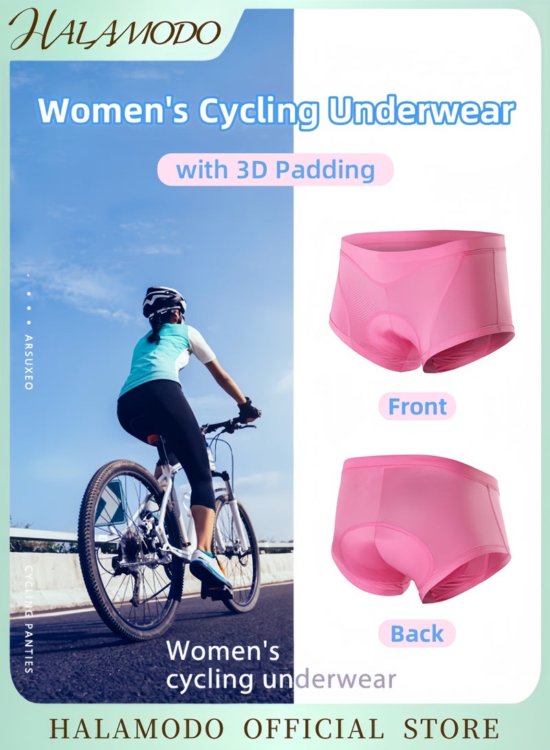 HALAMODO Women’s Cycling Underwear Shorts Bicycle MTB Underwear with 3D Comfortable Padding Breathable Cycling Shorts for Women  - Image 1