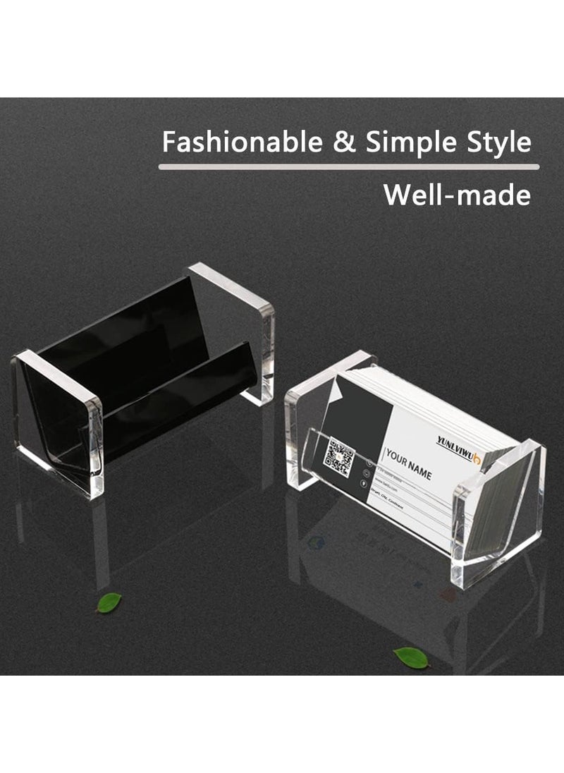 TPGP - Acrylic Business Card Holder for Desk Vertical Clear Horizontal Name Cards Holders Vertical Organizer Storage Rack Display Holder Desktop Business Card Stand for Office Tabletop (1-Clear) - Image 1