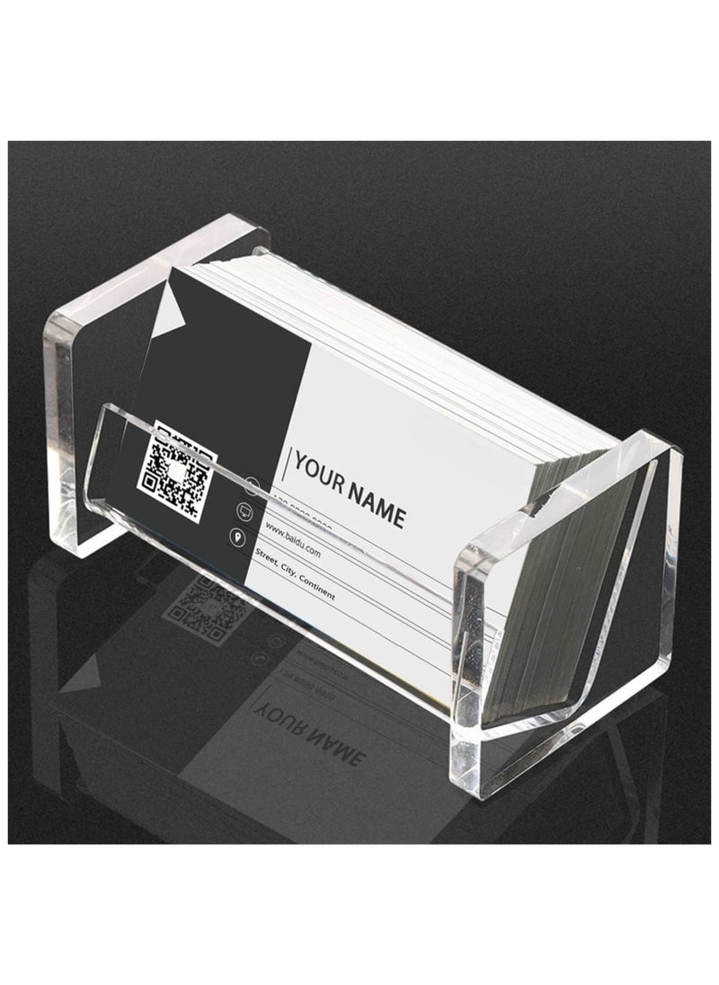 TPGP - Acrylic Business Card Holder for Desk Vertical Clear Horizontal Name Cards Holders Vertical Organizer Storage Rack Display Holder Desktop Business Card Stand for Office Tabletop (1-Clear) - Image 1