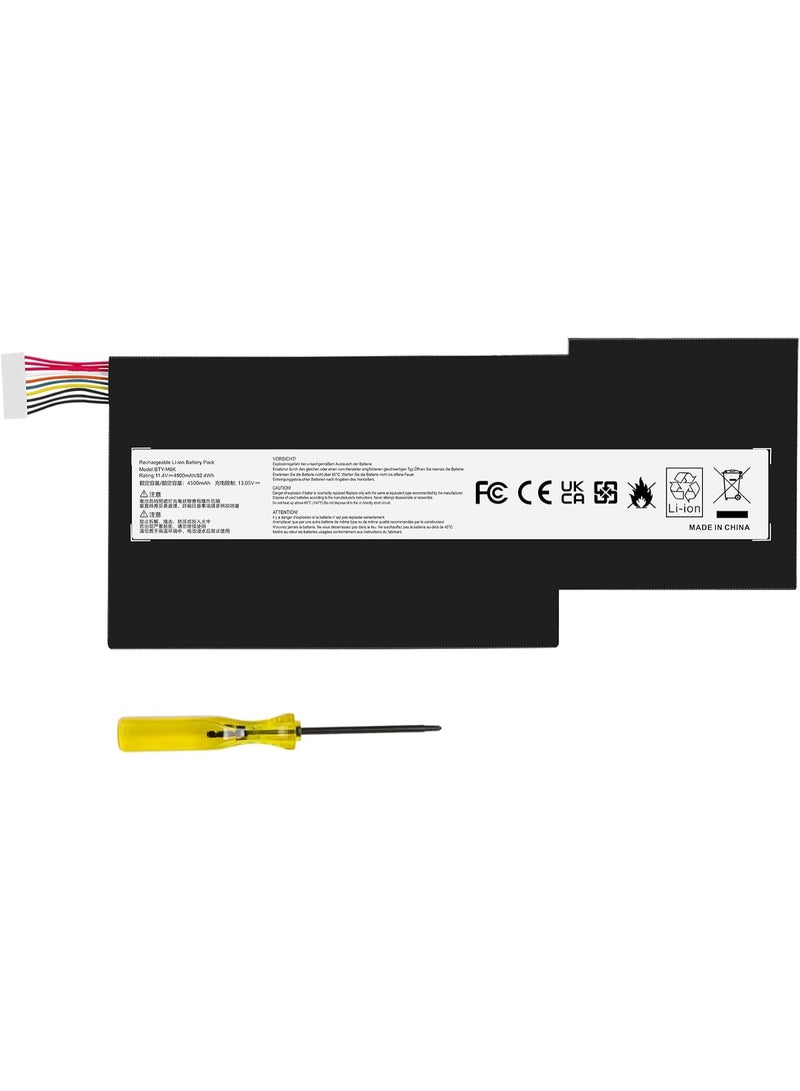 Max Power 1.4V/52.4Wh BTY-M6K Laptop Battery for MSI GS63VR 7RG Stealth Pro Series, MSI GF63 Series, ONLY MSI GS73VR 7RG Series, MSI GF75 Series, MSI GF65, MSI WS63VR 7RL-023US, BTY-M6K MS-17B4 - Image 1