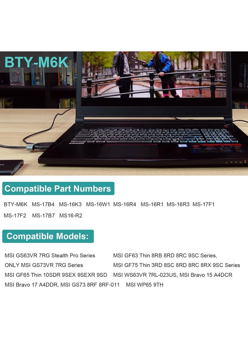 Max Power 1.4V/52.4Wh BTY-M6K Laptop Battery for MSI GS63VR 7RG Stealth Pro Series, MSI GF63 Series, ONLY MSI GS73VR 7RG Series, MSI GF75 Series, MSI GF65, MSI WS63VR 7RL-023US, BTY-M6K MS-17B4 - Image 3