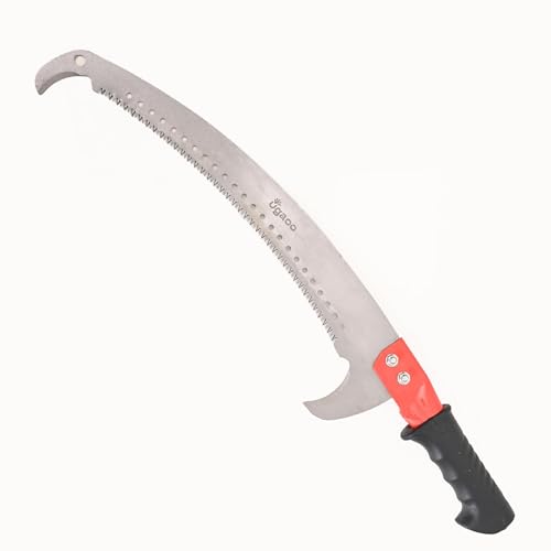 Ugaoo Pruning Saw for Trees – 23 Inch Blade | Heavy Duty Pruning Saw Cutter for Tree Branches | Hand Saw for Tree Cutting | Curved Blade Tree Pruner with Hook & Pole Fixing Slot | Garden Hand Saw - Image 1