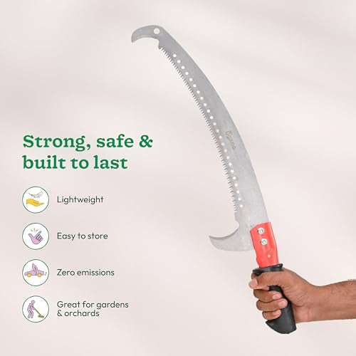 Ugaoo Pruning Saw for Trees – 23 Inch Blade | Heavy Duty Pruning Saw Cutter for Tree Branches | Hand Saw for Tree Cutting | Curved Blade Tree Pruner with Hook & Pole Fixing Slot | Garden Hand Saw - Image 5