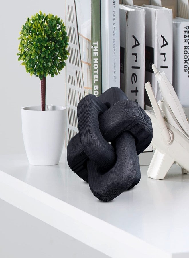 oliruim Wooden Knot Decoration Bohemian Decoration Hand-Carved Knot Black Coffee Table Decoration Suitable for Modern Home Bedroom Living Room Farmhouse Dining Table Minimalist Decoration (Black) - Image 5