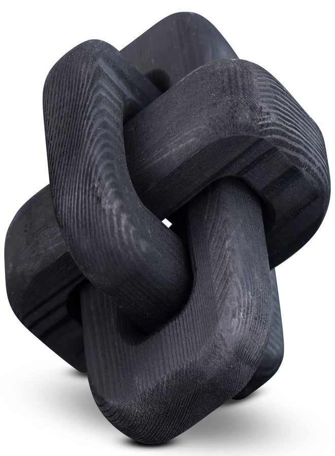 oliruim Wooden Knot Decoration Bohemian Decoration Hand-Carved Knot Black Coffee Table Decoration Suitable for Modern Home Bedroom Living Room Farmhouse Dining Table Minimalist Decoration (Black) - Image 1