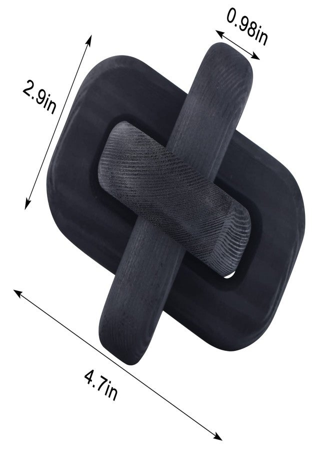 oliruim Wooden Knot Decoration Bohemian Decoration Hand-Carved Knot Black Coffee Table Decoration Suitable for Modern Home Bedroom Living Room Farmhouse Dining Table Minimalist Decoration (Black) - Image 2