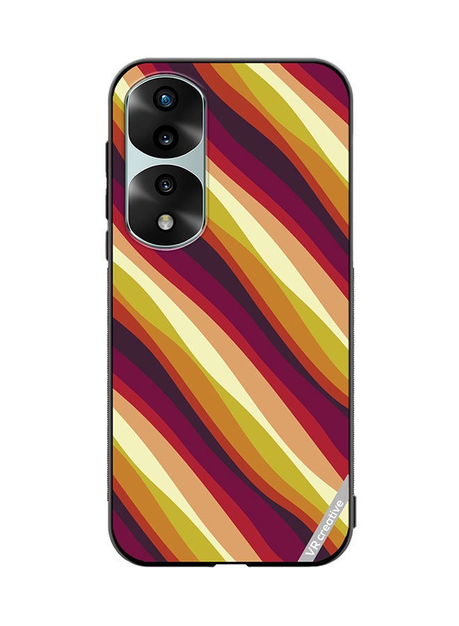 VR CREATIVE Protective Case Cover For Honor 70 Pro plus Colorful With Curved Lines Pattern2 Design Multicolour - Image 1