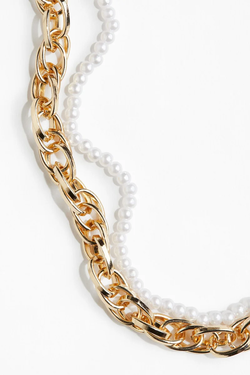 اتش اند ام قلادة من سلسلتين