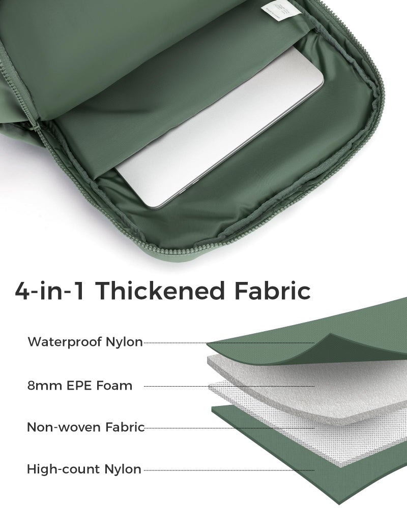 FODOKO Backpack for Work, Casual Backpack for Women Men Daypack Backpack for Travel College Bookbag Separate Compartment for 15.6 Inch Notebook JasperGreen - Image 4