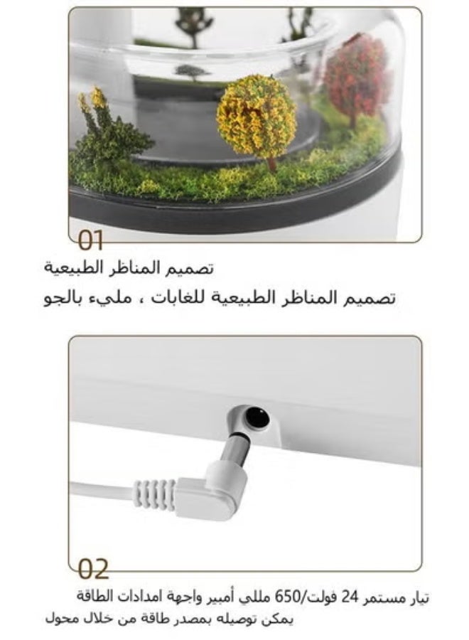 موزع روائح الزيوت العطرية الذكي للعلاج العطري - جهاز تعطير اروماتك إضاءة LED بـ 7 ألوان، بخاخ تلقائي، مرطب قطرات المطر بالموجات فوق الصوتية، جهاز تعطير الهواء،فواحة تشغيل هادئ للمنزل، المكتب، غرفة النوم، الاسترخاء أثناء النوم، منعش للغرفة، معطر للغرفة - Image 4