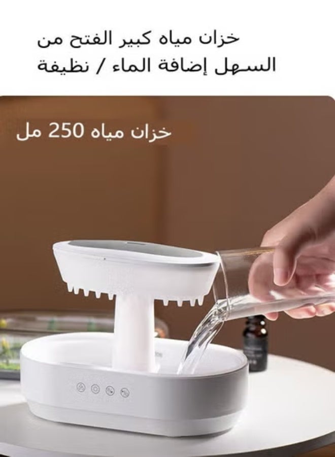 موزع روائح الزيوت العطرية الذكي للعلاج العطري - جهاز تعطير اروماتك إضاءة LED بـ 7 ألوان، بخاخ تلقائي، مرطب قطرات المطر بالموجات فوق الصوتية، جهاز تعطير الهواء،فواحة تشغيل هادئ للمنزل، المكتب، غرفة النوم، الاسترخاء أثناء النوم، منعش للغرفة، معطر للغرفة - Image 3