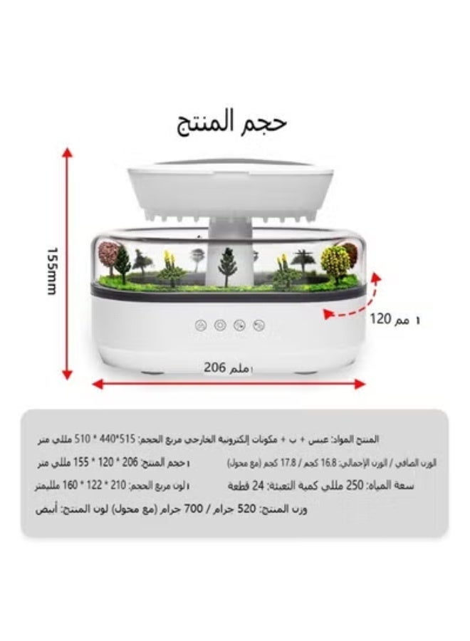 موزع روائح الزيوت العطرية الذكي للعلاج العطري - جهاز تعطير اروماتك إضاءة LED بـ 7 ألوان، بخاخ تلقائي، مرطب قطرات المطر بالموجات فوق الصوتية، جهاز تعطير الهواء،فواحة تشغيل هادئ للمنزل، المكتب، غرفة النوم، الاسترخاء أثناء النوم، منعش للغرفة، معطر للغرفة - Image 5