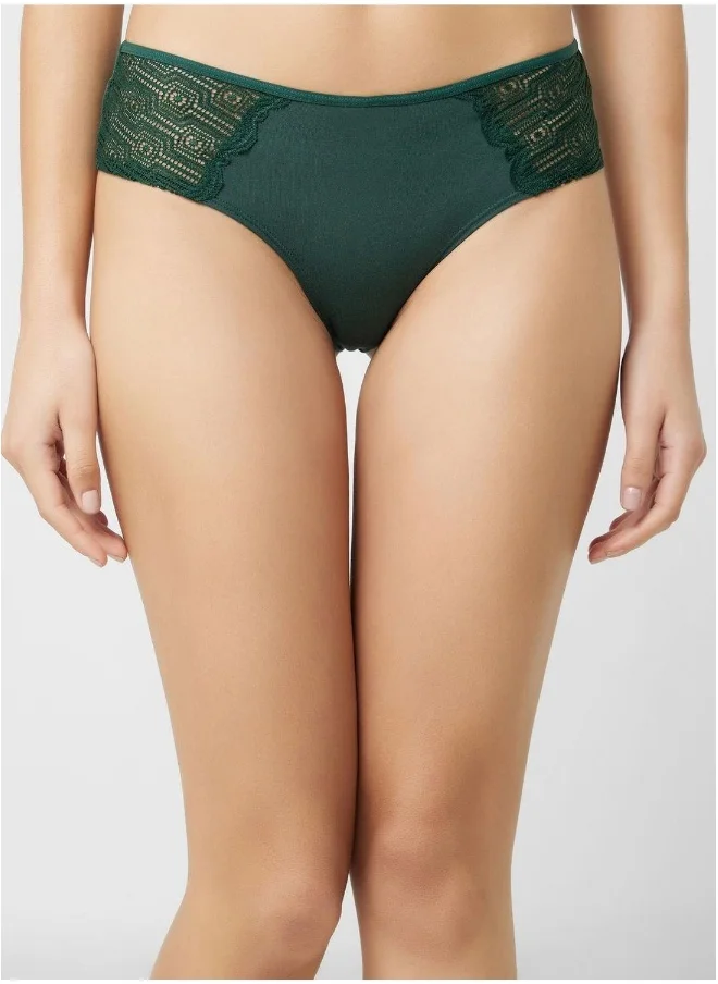 La Senza Lace Detail High Leg Brief