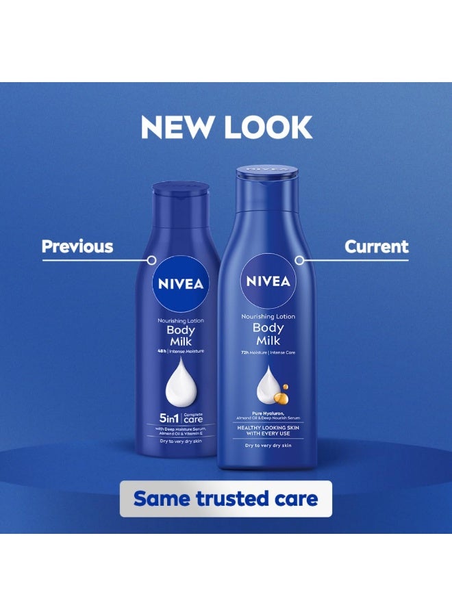 NIVEA Nourishing Body Milk 200ml Body Lotion with Deep Moisture Serum | 48 H Moisturization | With 2X Almond Oil | Smooth and Healthy Looking Skin |For Very Dry Skin - Image 4
